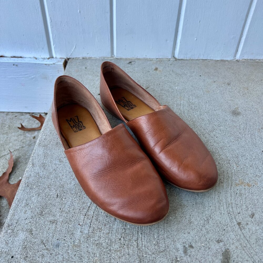 Miz Mooz Kimmy Brown Leather Flats - size 37